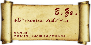 Bárkovics Zsófia névjegykártya